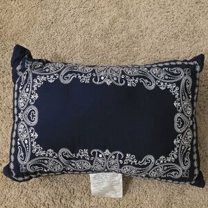 Navy Bandana Print Embroidered Decorative Pillow - Threshold 20in X 14in